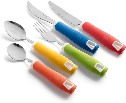 Special Supplies Adaptive Utensils Set, 5-Piece Kitchen Set for Hand Tremors, Arthritis, Parkinson’s Use