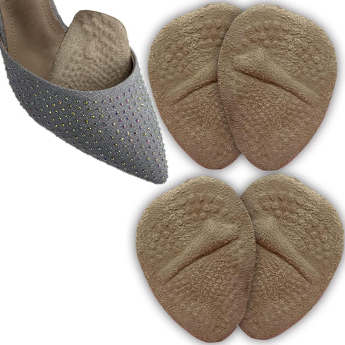 Metatarsal Pads for Women – Ball of Foot Cushions, Soft Gel Insole Shoe Inserts, Foot Pain Relief (Beige, 2 Pairs)