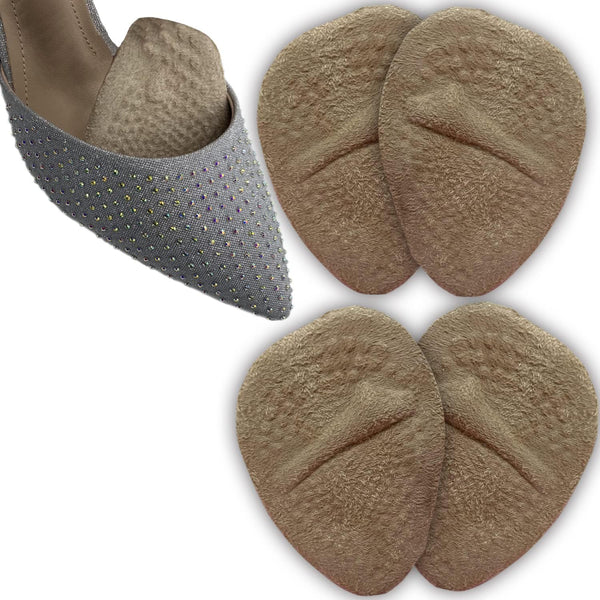 Metatarsal Pads for Women – Ball of Foot Cushions, Soft Gel Insole Shoe Inserts, Foot Pain Relief (Beige, 2 Pairs)