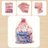 100 Pack Organza Drawstring Flower Heart Bags 7 x 9 Inch, Jewelry Gift Pouch, Wedding Favor Bags (Fuchsia Flower)
