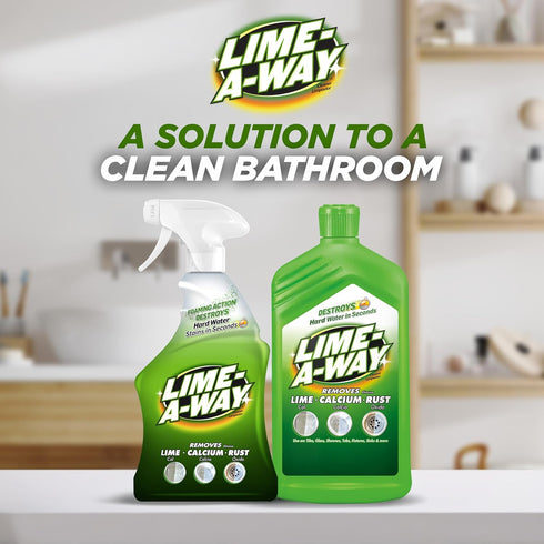 Lime-A-Way 32 oz Hard Water Stain Remover Spray, Removes Lime, Calcium & Rust in Seconds, Bathroom Cleaner, fl