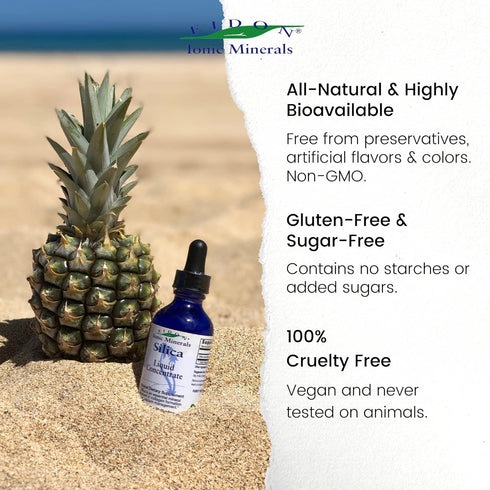 Eidon Ionic Minerals Liquid Silica Mineral Concentrate, Silica Supplement for Hair, Skin and Nails, Supports Collagen