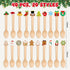 RunNico 40 5.6'' 20 Pcs Christmas Hot Chocolate Wooden Spoons, Christmas Disposable Stirring Spoons with Styles Top