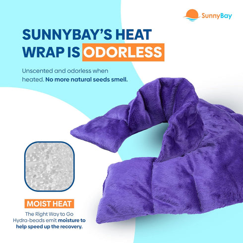 SunnyBay Microwave Heating Pad - Microwavable Neck and Shoulder Wrap for Upper Back Pain Relief, Purple
