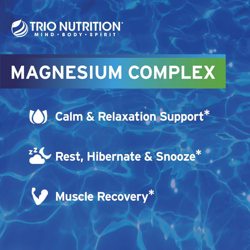 Trio Nutrition Magnesium Complex, 90 Day Supply, 420 mg | Natural Calm, Relax, Stress Relief, Muscle Recovery,