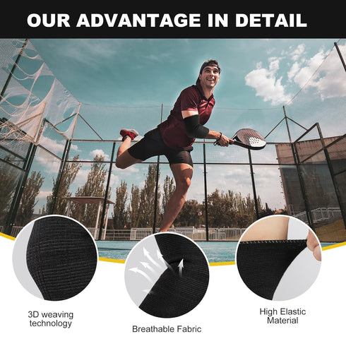 Elbow Compression Sleeves, Elbow Brace for Men & Women, Tennis & Golfer's Elbow Support, Pain Relief (Black)