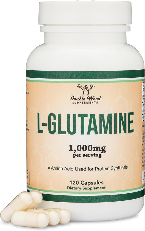 L Glutamine Capsules - 1000mg (120 Capsules) | Non-GMO, Gluten Free, Vegan Friendly, Third Party Tested for Gut Health