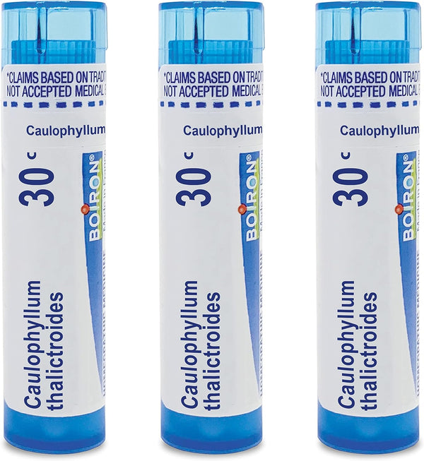Boiron Caulophyllum Thalictroides 30C Homeopathic Medicine for Menstrual Cramps Relief - 3 Pack (240 Pellets)