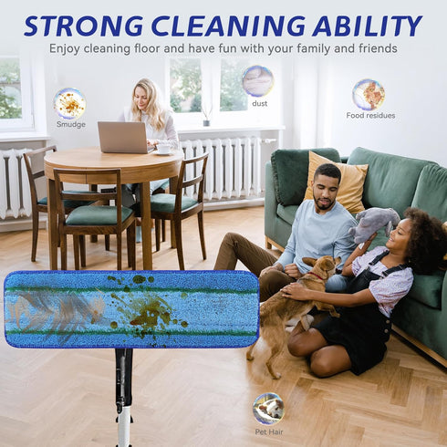 Upgraded Replacement Microfiber Mop Pads for Rubbermaid Commercial 18 Inch Mop, Reusable Wet & Dry Cleaning Flat Mop