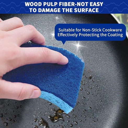 CELOX 6 Pack Non-Scratch Dish Sponge, Dual Sided Kitchen Sponges for Long Lasting Household Cleaning
