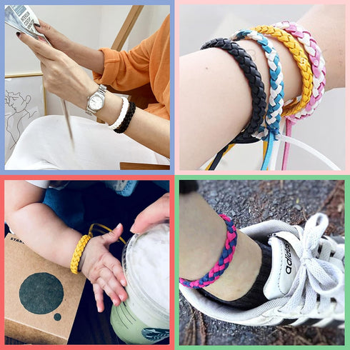 12 Pack Mosquito Repellent Bracelets, PU Leather Insect & Bug Repellent Wrist Bands for Kids & Adults, Outdoor Camping