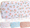Iqimott Floral Nylon Small Makeup Bag: Cute Preppy Zipper Pouch, Waterproof Travel Toiletry Bag for Women (Pink Flower)