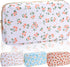 Iqimott Floral Nylon Small Makeup Bag: Cute Preppy Zipper Pouch, Waterproof Travel Toiletry Bag for Women (Pink Flower)