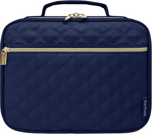 Navy Ultrasonic Slim Pill Organizer for Large Travel - Medicine Carrier for Medications & Supplies
