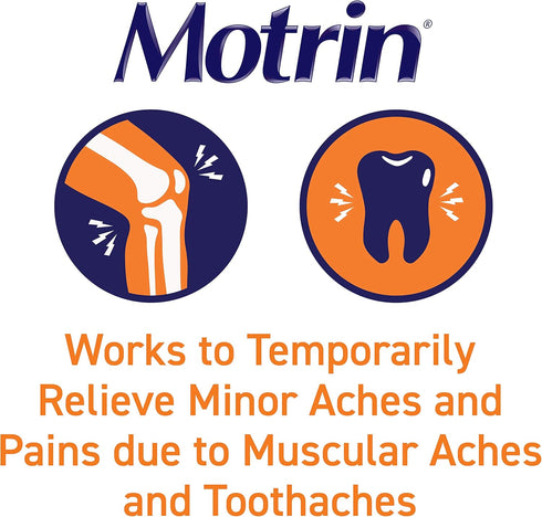 Motrin IB, Ibuprofen 200mg Tablets for Fever, Muscle Aches, Headache & Back Pain Relief, 100 ct