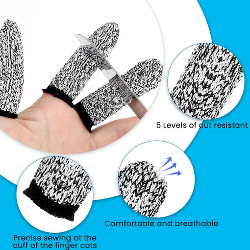 14 Pieces Finger Cut Resistant Protectors, Ymapinc Finger Cots Finger Sleeve Cots Protector for Finger Tips, Reusable Thumb Finger Protectors Guards for Kitchen Sculpture Work
