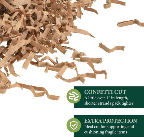 Arcadia Garden Products Confetti Cut Kraft Paper Shred Filler, 2 lb Recyclable Packing for Gift Wrapping, Crafts