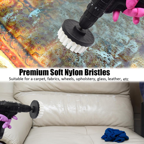 7Pcs Drill Brush Attachment Set, 1/4in Power Scrubber Brush + Extend Long Attachment for Multi-Purpose Cleaning