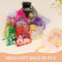 Crweety 50 Pcs Hot Pink Organza Gift Bags - 6x9 Inch Drawstring Jewelry Pouch Bags for Wedding Party Favors
