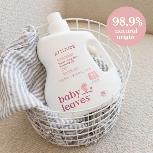 ATTITUDE Baby Laundry Detergent Liquid, EWG Verified, Vegan, Unscented, 80 Loads, 67.6 Fl Oz, Safe for Infant Clothes