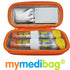 Double Epipen Carry Case - Hardcase Insulated Medication Bag, Bright Orange Epipen Holder for Emergencies