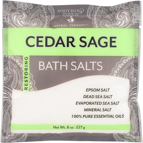 Soothing Touch Bath Salts Pouch, Cedar Sage, 8 Ounce