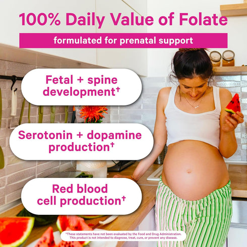 Pink Stork Folate: Methyl Folate, Natural Form of Folic Acid for Pregnancy, 60 Capsules