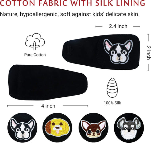 Cotton & Silk Eye Patch for Kids Glasses, Right Eye, Bulldog