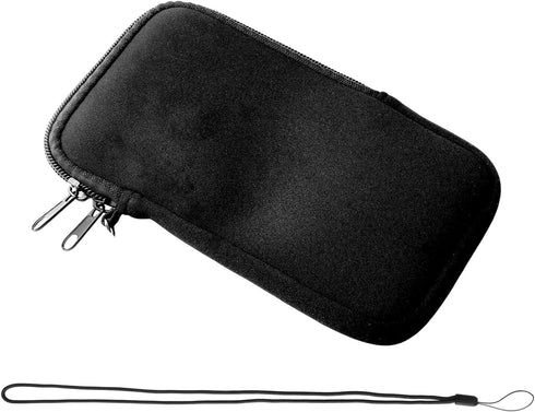 LUSTRIB Black Tampon Holder for Purse with Strap, Waterproof Period Pouch with Zipper,