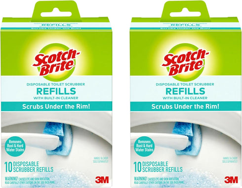 Scotch Brite Toilet Scrubber Refill Value Pack, 2 Boxes of 10 Each, Click N Flip