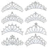 inSowni 8 Pack Decorative Silver Metal Princess Birthday Party Hair Accessories, Rhinestone Crown Hair Pins