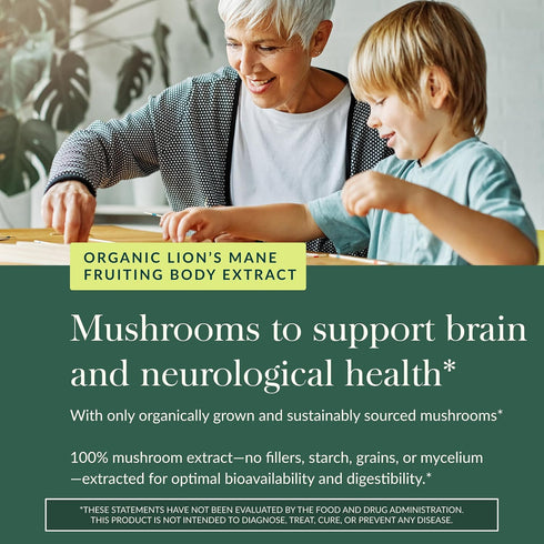 Gummies 60 Gummies (30 Gaia Herbs Lion's Mane Mushroom - Brain Support Supplement* - Made with Organic Lion's Mane