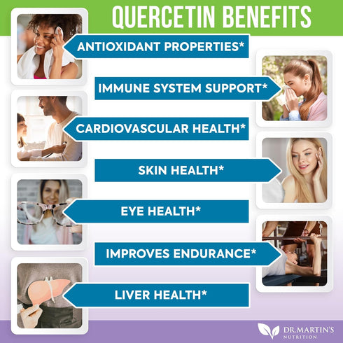 Extra Strength Quercetin with Zinc & Elderberry 1230mg - Supports Immune & Cardiovascular Health