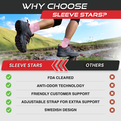 Sleeve Stars Ankle Support for Ligament Damage, Plantar Fasciitis Support & Achilles Tendonitis Pain Relief