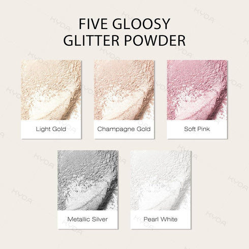 KYDA Highlighter Powder Spray, High Gloss Glitter Makeup, Soft Pink Shimmer Sparkling Powder