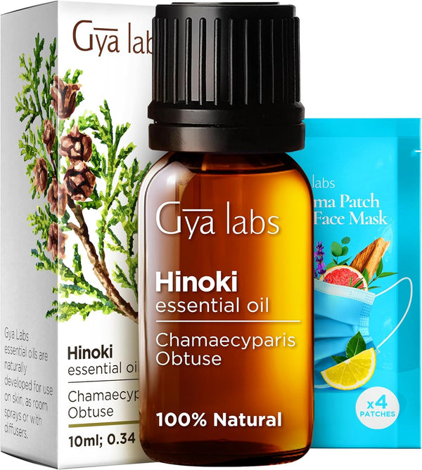 Gya Labs Hinoki Essential Oil for Skin - 100% Natural Hinoki Oil for Diffusers, Aromatherapy, Hair, Massage, Soaps
