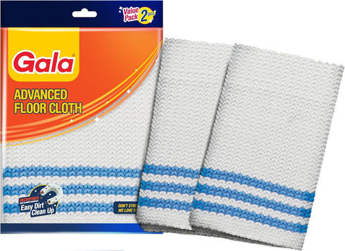 Gala Microfiber Advance Floor Cleaning Cloth(Pocha) for Mopping - White, Pack of