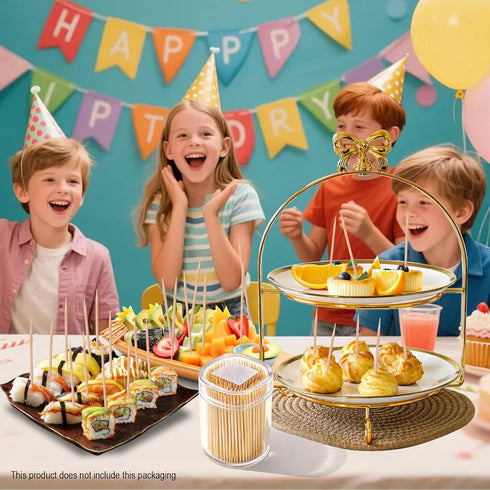 Suhfuib 700 2.5 Inch (700) Pcs Bamboo Toothpicks, Double-Pointed Sticks for Appetizers, Fruit, Cocktails and Teeth