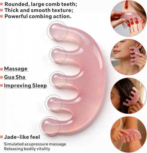 sepwonp 4 Set: Pcs All-in-One Head Massager Scalp Comb, Gua Sha, Octopus & Five Claw Tool for Stress Relief