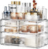 ZHIAI Stackable Storage Drawers, Acrylic Bathroom Counter Organizer, Clear Makeup Organizers for Vanity, Kitchen
