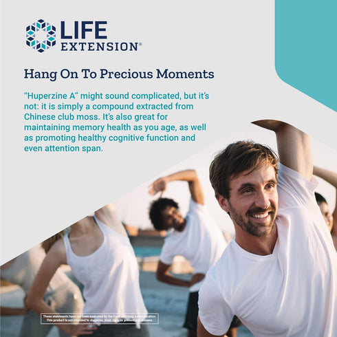 Life Extension Huperzine A 200 mcg - Promotes Memory Health, Gluten-Free, Non-GMO, Vegetarian - 60 Capsules