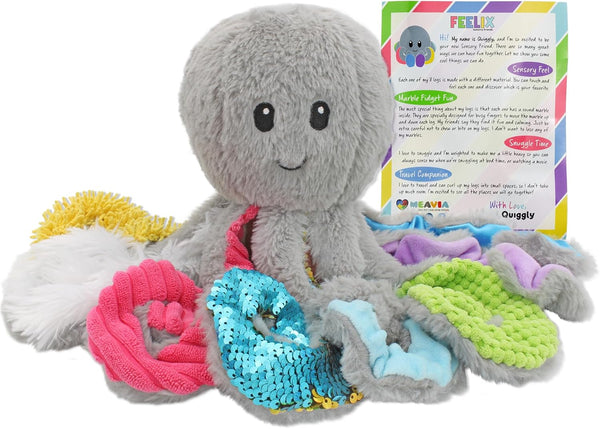 MEAVIA Sensory Octopus Plush Toy, Fidget Plush for Special Needs and Sensory