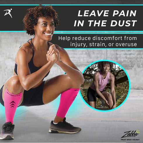 Rymora Leg Compression Sleeve, Calf Support for Pain Relief, Comfortable Footless Socks for Fitness, Running, Grey,