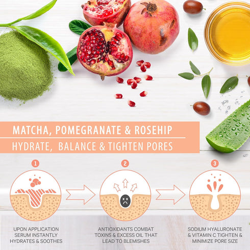 LILY SADO TEA+C Green Tea + Vitamin C Super Serum Natural Vegan Best Antioxidant Anti-Wrinkle Moisturizing Formula