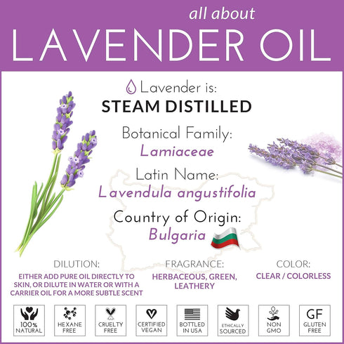 artnaturals 100% Pure Lavender Essential Oil - (.5 Fl Oz / 15ml) - Premium Therapeutic Grade Aromatherapy from Bulgaria