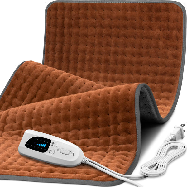 XXXL Heating Pad for Back Pain Relief and Cramps, 6 Heat Settings, Auto-Off, Moist/Dry Heat, 17"x33"
