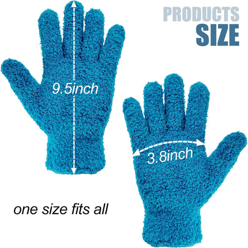 ZHJISHGUO 2 Pcs Blue Reusable Microfiber Cleaning Gloves