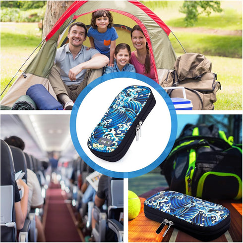 YOUSHARES Insulin Cooler Travel Case with 2 TSA Approved Ice Packs, Diabetes Organizer Cooling Bag for Supplies