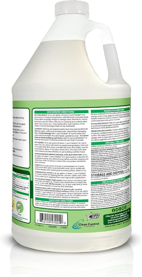 OdoBan Disinfectant Concentrate and Odor Eliminator, 2 Gallons, Original Eucalyptus Scent
