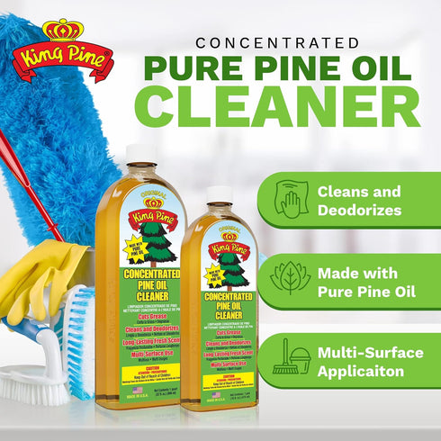 King Pine 32 Oz Concentrated Pine Oil Multi-Surface Cleaner Industrial Strength, Gold, Fl